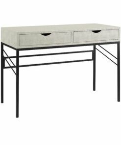 Walker Edison - Faux Shagreen 2 Drawer Computer Desk - Off White