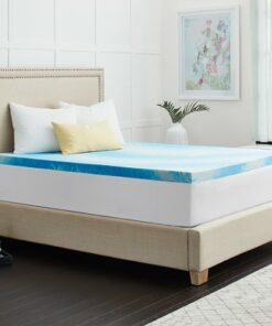 Sealy - 2” Gel Memory Foam Mattress Topper with Cover - Blue