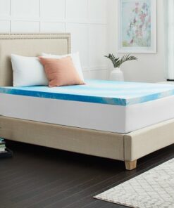 Sealy - 3”  Gel Memory Foam Mattress Topper with Cover - Blue