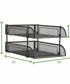 Mind Reader - 2 Piece Stackable Metal Mesh - Black
