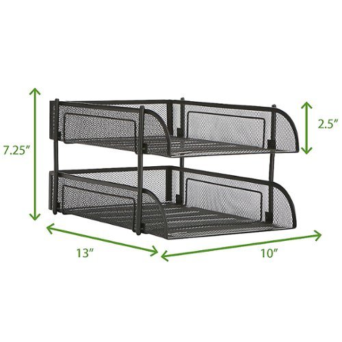 Mind Reader - 2 Piece Stackable Metal Mesh - Black