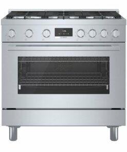 Bosch - 800 Series 3.7 cu. ft. Freestanding Dual Fuel Convection Range with 6 Dual Flame Ring Burners - Stainless steel