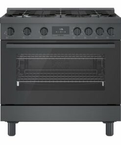Bosch - 800 Series 3.7 cu. ft. Freestanding Dual Fuel Convection Range with 6 Dual Flame Ring Burners - Black Stainless Steel