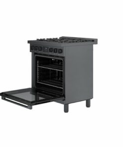 Bosch - 800 Series 3.7 cu. ft. Freestanding Gas Convection Range with 5 Dual Flame Ring Burners - Black Stainless Steel