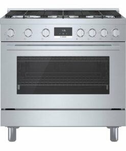 Bosch - 800 Series 3.5 cu. ft. Freestanding Gas Convection Range with 6 Dual Flame Ring Burners - Stainless steel
