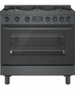 Bosch - 800 Series 3.5 cu. ft. Freestanding Gas Convection Range with 6 Dual Flame Ring Burners - Black Stainless Steel