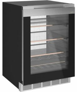 Café - Modern Glass 14-Bottle 126-Can Built-In Beverage Center with WiFi - Platinum Glass