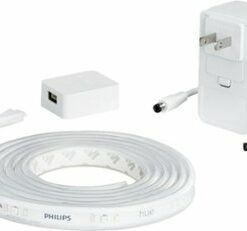 Philips - Geek Squad Certified Refurbished Hue White and Color Ambiance Lightstrip Plus 2m Base Kit with Bluetooth