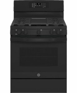 GE - 5.0 Cu. Ft. Freestanding Gas Convection Range with Self-Steam Cleaning and No-Preheat Air Fry - Black on Black