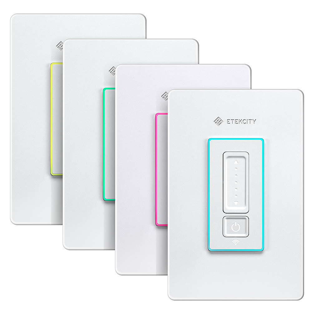 Etekcity - Smart Wi-Fi Dimmer Switch (4-Pack) - White