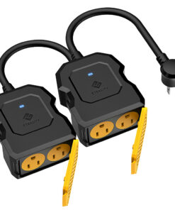 Etekcity - Smart Outdoor Wi-Fi Outlet Plug (2-Pack) - Black