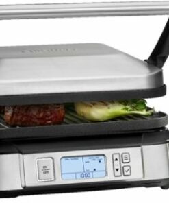 Cuisinart - Countertop Indoor Contact Griddler with Smoke-Less Mode GR-6S - Stainless Steel