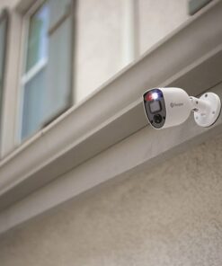 Swann - 1080p Enforcer™ Camera w/ Police Style Flashing Lights & Color Night Vision - White