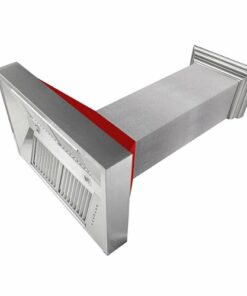 ZLINE - 48" DuraSnow® Stainless Steel Range Hood with Red Matte Shell (8654RM-48) - Silver