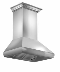 ZLINE - 36 in. Professional Wall Mount Range Hood in Stainless Steel with Crown Molding (587CRN-36) - Silver