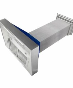 ZLINE - 48" DuraSnow® Stainless Steel Range Hood with Blue Gloss Shell (8654BG-48) - Silver