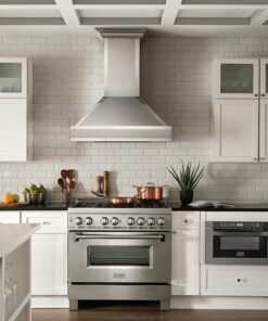 ZLINE - 36" Designer Series Ducted Wall Mount Range Hood in Fingerprint Resistant Stainless Steel with Mirror Accents (655MR-36) - Silver