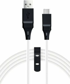 Insignia™ - 9' Play + Charge USB-C Cable for PlayStation 5 - White/Black