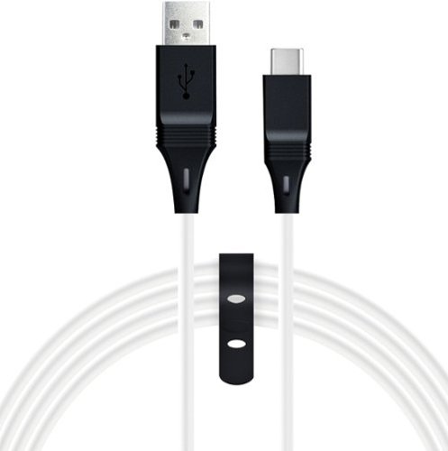 Insignia™ - 9' Play + Charge USB-C Cable for PlayStation 5 - White/Black