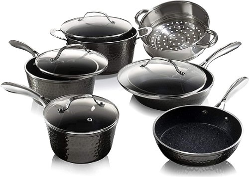 Granitestone - Non Stick 10pc Cookware Set - Hammered Pewter