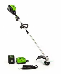 Greenworks - 80-Volt Pro Cordless Brushless Attachment Capable String Trimmer (2.0Ah Battery and Charger Included) - Black/Green