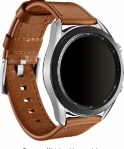 Platinum™ - Leather Watch Band for Samsung Galaxy Watch (46 mm) and Galaxy Watch3 (45 mm) - Copper