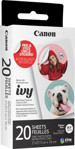 Canon - ZINK Pre-Cut Circle Sticker Paper Pack - White
