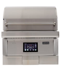Coyote Outdoor Living - 28-Inch Outdoor Pellet Grill with Smart Drop™ Pellet feed and Versa-Rack™ for multiple cooking surfaces. - Stainless Steel