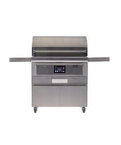 Coyote Outdoor Living - 36-Inch Outdoor Pellet Freestanding Grill with Smart Drop™ Pellet feed and Versa-Rack™ for multiple cooking surfaces. - Stainless Steel