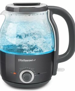Elite Gourmet - 1.2L Adjustable Temperature Electric Glass Kettle - Grey