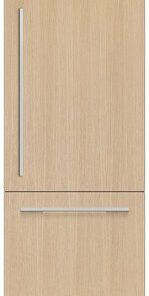 Fisher & Paykel - 24in. 12.1 cu.ft. Bottom-Freezer Built-In Column Refrigerator with Stainless Interior and Internal Ice and Water - Custom Panel Ready 1