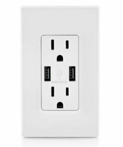 Leviton - 3.6A/18WT USB DUAL WALL CHRGER - WHITE