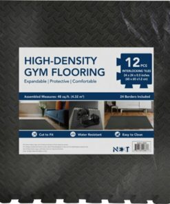NEXT - 48ft Gym Flooring Exercise Mats - Black