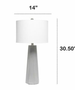 Lalia Home - Concrete Pillar Table Lamp with White Fabric Shade