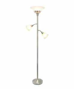 Elegant Designs - 3 Light Floor Lamp with Scalloped Glass Shades - Brushed Nickel
