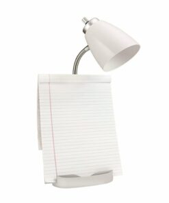 Limelights - Gooseneck Organizer Desk Lamp with iPad Tablet Stand Book Holder and USB port - White