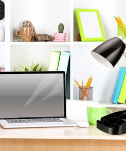 Limelights - Gooseneck Organizer Desk Lamp with iPad Tablet Stand Book Holder - Black
