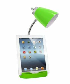 Limelights - Gooseneck Organizer Desk Lamp with iPad Tablet Stand Book Holder and USB port - Green