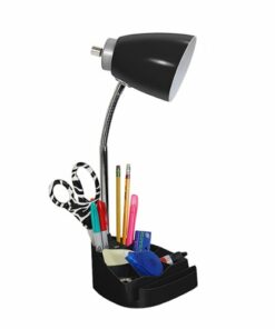 Limelights - Gooseneck Organizer Desk Lamp with iPad Tablet Stand Book Holder and USB port - Black