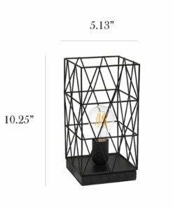 Simple Designs - Black Geometric Square Metal Table Lamp