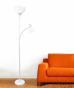 Simple Designs - Floor Lamp with Reading Light - White