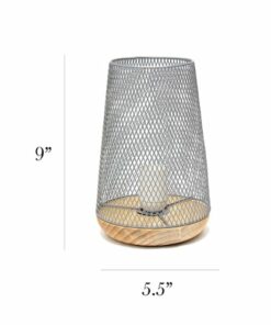 Simple Designs - Wired Mesh Uplight Table Lamp - White 0