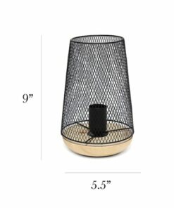 Simple Designs - Wired Mesh Uplight Table Lamp - Black
