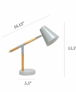 Simple Designs - Wooden Pivot Desk Lamp - Matte Gray