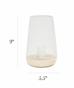 Simple Designs - Wired Mesh Uplight Table Lamp - White 1