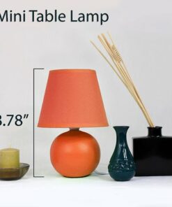 Simple Designs - Mini Ceramic Globe Table Lamp 2 Pack Set 0
