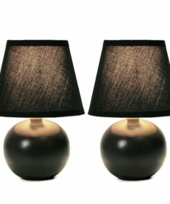 Simple Designs - Mini Ceramic Globe Table Lamp 2 Pack Set 1