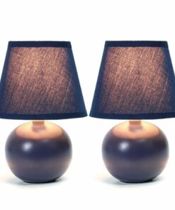Simple Designs - Mini Ceramic Globe Table Lamp 2 Pack Set 2