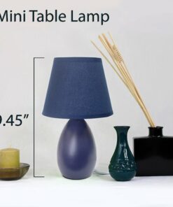 Simple Designs - Mini Egg Oval Ceramic Table Lamp 2 Pack Set 0