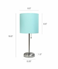 Limelights - Stick Lamp with Charging Outlet and Fabric Shade